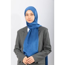 Hijabchi Şal Saten Kırınkıl Indigo