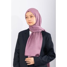 Hijabchi Ithal Ipeksi Jakar Geometrik - Koyu Lila