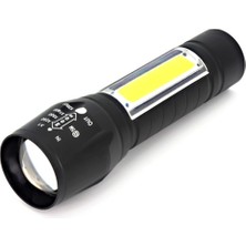 Qincao Açık Taşınabilir Süper Parlak USB Şarj Edilebilir Cob LED Torch Lambası El Feneri (Yurt Dışından)