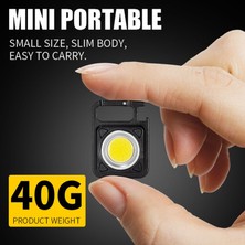 Qincao Mini LED Çalışma Işığı Taşınabilir El Feneri USB Şarj Edilebilir Anahtar Işık Kamp Açık Havada Yürüyüş Cob Fener (Yurt Dışından)