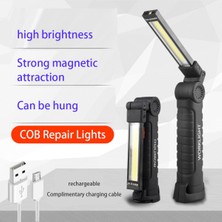 Qincao Cob LED Taktik El Feneri USB Şarj Edilebilir Torch Su Geçirmez Çalışma Işığı Manyetik Lanterna Gece Aydınlatma Için Asılı Lamba (Yurt Dışından)