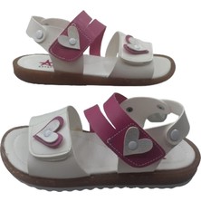 Arzen Kız Çocuk Beyaz-Pembe Ortopedik Taban Günlük Şık Sandalet ARZENN369-77