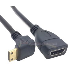 San Gold 90 Derece Aşağı Sağ Açılı Mini HDMI Uyumlu Erkek - HDMI Uyumlu Dişi Adaptör Kablosu HDMI 10 cm Siyah (Yurt Dışından)