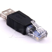 San Gold Kristal Kafa RJ45 Erkek USB 2.0 Af A Dişi Adaptör Konnektörü Dizüstü Lan Ağ Kablosu Ethernet Dönüştürücü Adpater (Yurt Dışından)