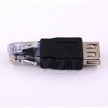 San Gold Kristal Kafa RJ45 Erkek USB 2.0 Af A Dişi Adaptör Konnektörü Dizüstü Lan Ağ Kablosu Ethernet Dönüştürücü Adpater (Yurt Dışından)