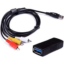 San Gold Tv/pc Için Rca - USB Ses/video A/v Kamera Kablosu + USB 3.0 F/f Adaptörü (Yurt Dışından)