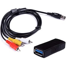 San Gold Tv/pc Için Rca - USB Ses/video A/v Kamera Kablosu + USB 3.0 F/f Adaptörü (Yurt Dışından)