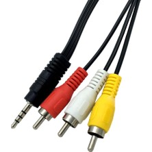 San Gold 1.5 M 3.5mm Jack Tak Erkek 3 Rca Adaptörü Yüksek Kalite 3.5 Rca Erkek Ses Video Av Kablo Tel Kablosu 150 cm 5ft (Yurt Dışından)