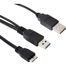 San Gold 1 Adet Çift A'dan Mikro B'ye USB 3.0 Y Kablo Hareket Sabit Disk Kablosu USB Sata Kablosu USB Yükseltici Kart RJ45 Konektörü Dvi-D VGA Çift Psu (Yurt Dışından)