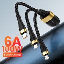 San Gold In 1 USB Kablosu 6A 100 W Hızlı Şarj Için Huawei/onur 3in1 2in1 Mikro USB C Tipi Kablo Şarj Kablosu Kablosu iPhone Samsung Için (Yurt Dışından)