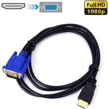 San Gold 1.8 M HDMI Uyumlu VGA Kablosu Hd 1080 P Erkek VGA Erkek Video Dönüştürücü Adaptör Ses Adaptör Kablosu Pc Laptop Için (Yurt Dışından)