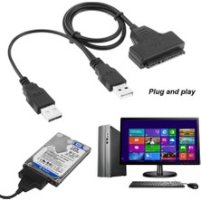 San Gold 1 Adet USB 2.0 Sata 7 + 15PIN Adaptör Dönüştürücü Kablosu 2.5 Inç HDD Dizüstü Sabit Disk Disk Sürücüsü Windows Xp/7/8/10 Mac Os Için (Yurt Dışından)