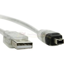 San Gold USB Erkek Firewire Ieee 1394 4 Pin Erkek Ilink Adaptör Kablosu Firewire 1394 Kablo Sony DCR-TRV75E Dv Kamera Kablosu 100 cm (Yurt Dışından)