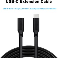 San Gold 1m 2m 10GBPS Gen2 Tip-C USB 3.1 Erkek Usb-C Dişi Uzatma Veri 100W Şarj Kablosu Uzatma Kablosu Macbook/anahtar/telefon Için (Yurt Dışından)