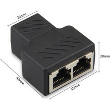 San Gold 1 Ila 2 Yollu RJ45 Lan Ethernet Ağ Kablosu Dişi Splitter Konnektör Adaptörü Dizüstü Bilgisayar Yerleştirme Istasyonları (Yurt Dışından)