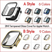 San Gold Yeni 2ın1 Serin Kılıf Temperli Cam Su Geçirmez Apple Watch 8 7 Için Kapak 41MM 45MM 49 Koruyucu Iwatch 6 Se 5 4 40MM 44MM (Yurt Dışından)