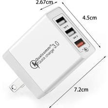 San Gold Cep Telefonu Şarj Cihazı Üç Bağlantı Noktalı Çizilmeye Dayanıklı Duvar Şarj Cihazı (Yurt Dışından)