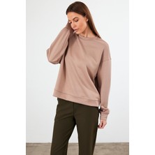 Vena Kadın Mary Vizon Bisiklet Yaka Yumuşak Dokulu Basic Sweatshirt (Cupro)