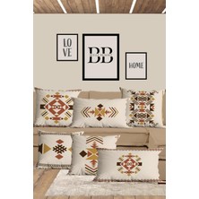 Belle Benoit  6'lı Çift Tarafı 3D Dijital Baskılı Dikdörtgen 30X50 ve 43X43 Kare Kırlent Kılıfı Seti