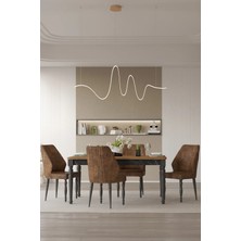 Mobetto Cross Sabit 160X95 cm 4 Kişilik Salon&mutfak Masa Takımı - Atlantik Çam