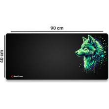 Sonic Touch Ultragrand Siyah ve Neon Yeşili Kurt Dikişsiz Xxl Gaming Oyuncu Masaüstü Klavye Mouse Pad 40X90CM