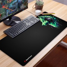 Sonic Touch Ultragrand Siyah ve Neon Yeşili Kurt Dikişsiz Xxl Gaming Oyuncu Masaüstü Klavye Mouse Pad 40X90CM