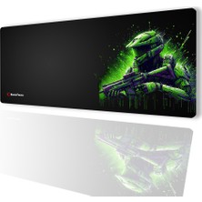 Sonic Touch Ultragrand Siyah ve Neon Yeşili Soldier Dikişsiz Xxl Gaming Oyuncu Masaüstü Klavye Mouse Pad 40X90CM