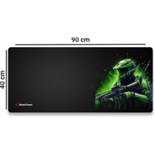 Sonic Touch Ultragrand Siyah ve Neon Yeşili Soldier Dikişsiz Xxl Gaming Oyuncu Masaüstü Klavye Mouse Pad 40X90CM