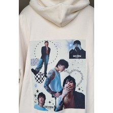 Krimo Fashion Kpop Bts Jungkook Sırt Baskılı Oversıze Özel Tasarım Kapşonlu Sweatshirt