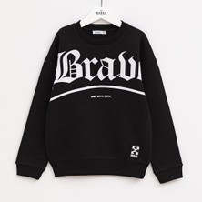 Wanex Erkek Çocuk Uzun Kol Şardonlu Sweat - 16044 - Siyah