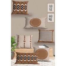 Belle Benoit  6'lı Çift Tarafı 3D Dijital Baskılı Dikdörtgen 30X50 ve 43X43 Kare Kırlent Kılıfı Seti