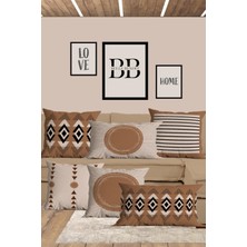 Belle Benoit  6'lı Çift Tarafı 3D Dijital Baskılı Dikdörtgen 30X50 ve 43X43 Kare Kırlent Kılıfı Seti