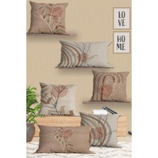 Belle Benoit  6'lı Çift Tarafı 3D Dijital Baskılı Dikdörtgen 30X50 ve 43X43 Kare Kırlent Kılıfı Seti