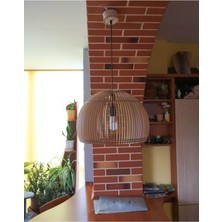 Ferisa Home 30 cm Ahşap Bohem Modern Salon Cafe Yatak Odası Avizesi Isme Özel Hazırlanan Ahşap Kutu Hediyelidir