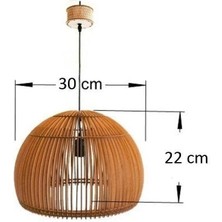 Ferisa Home 30 cm Ahşap Bohem Modern Salon Cafe Yatak Odası Avizesi Isme Özel Hazırlanan Ahşap Kutu Hediyelidir