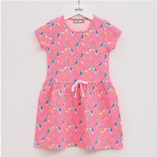 Wanex Kız Çocuk Kısa Kol Elbise - 40982 - Desenli