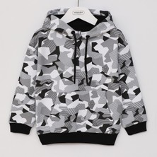 Wanex Erkek Çocuk Desenli Kapüşonlu Sweatshirt - 16498 - Kırmızı