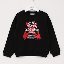 Wanex Erkek Çocuk Şardonlu Uzun Kol Sweat - 16676 - Siyah