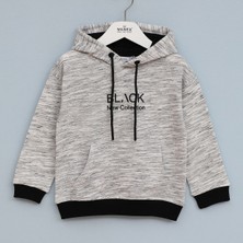Wanex Erkek Çocuk Uzun Kol Kapüşonlu Sweatshirt - 16651 - Siyah