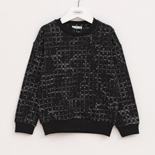 Wanex Erkek Çocuk Şardonlu Uzun Kol Sweat - 16294 - Siyah