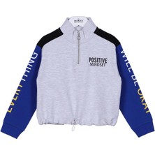 Wanex Kız Çocuk Uzun Kol Sweat - 31287 - Melanj - Saks