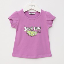 Wanex Kız Çocuk Kısa Kol Tişört - 32424 - Mor