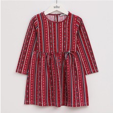 Wanex Kız Çocuk Uzun Kol Elbise - 42041 - Bordo