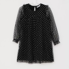 Wanex Kız Çocuk Uzun Kol Premium Elbise - 021 - Siyah