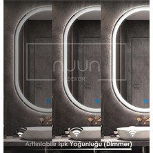 Nuun Dekor Dokunmatik Ledli Oval Banyo Aynası (Dimmer Özellikli)