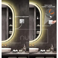 Nuun Dekor Dokunmatik Ledli Oval Banyo Aynası (Dimmer Özellikli)