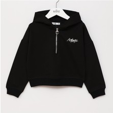 Wanex Kız Çocuk Uzun Kol Kapüşonlu Sweatshirt - 32402 - Kırmızı