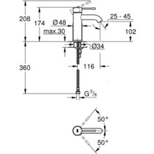 Grohe Essence Tek Kumandalı Lavabo Bataryası S-Boyut - 24172001