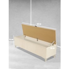 Gazzini Furniture Vetra V2 Sandıklı Puf Beyaz Dilimli Model Sandıklı Bench Sandıklı Yatak Ucu Bankı