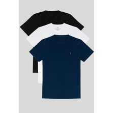 Four Man Bisiklet Yaka Standart Kalıp Basic Pamuklu Erkek T-Shirt 3lü Paket